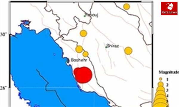 بوشکان دشتستان امروز ۷ بار لرزید