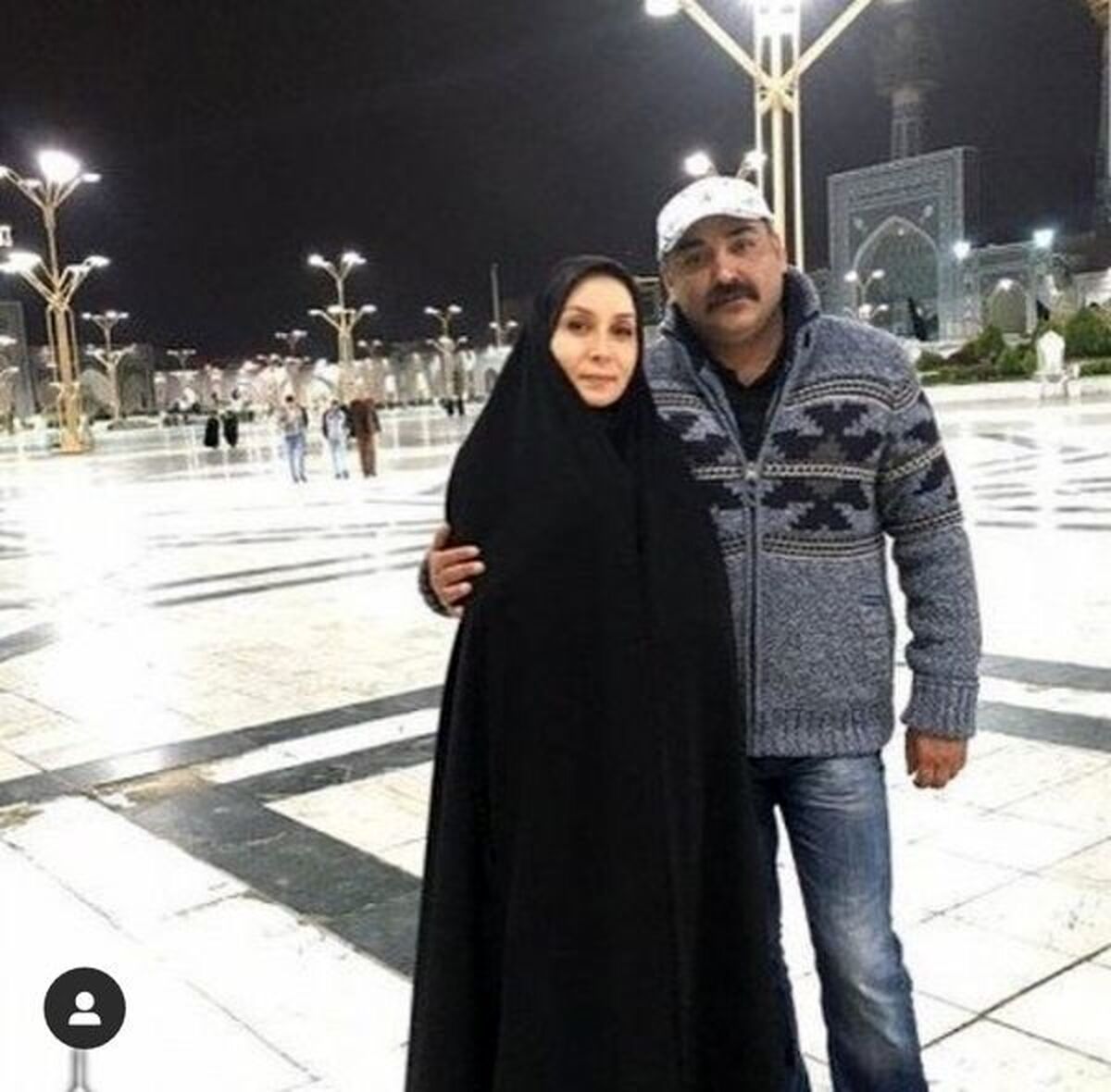 حدیث فولادوند و همسرش با حجاب کامل در مکانی مقدش + عکس