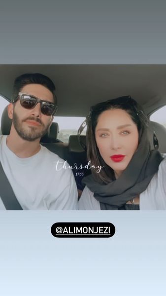 سارا منجزی پور و برادرش در ماشین + عکس