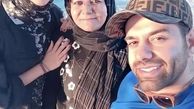 پیاده روی‌رضا بهرام با مادر و‌خواهرش + عکس