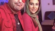 ست قرمز خانم بازیگر با همسرش + عکس