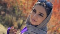 لیندا کیانی در میان درختان پاییزی + عکس