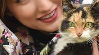 گربه بامزه خانم بازیگر + عکس