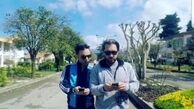 بهرام رادان با رفیق صمیمی اش در حال ورزش کردن+عکس