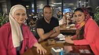 حسام منظور و خانم های بازیگر در رستوران + عکس