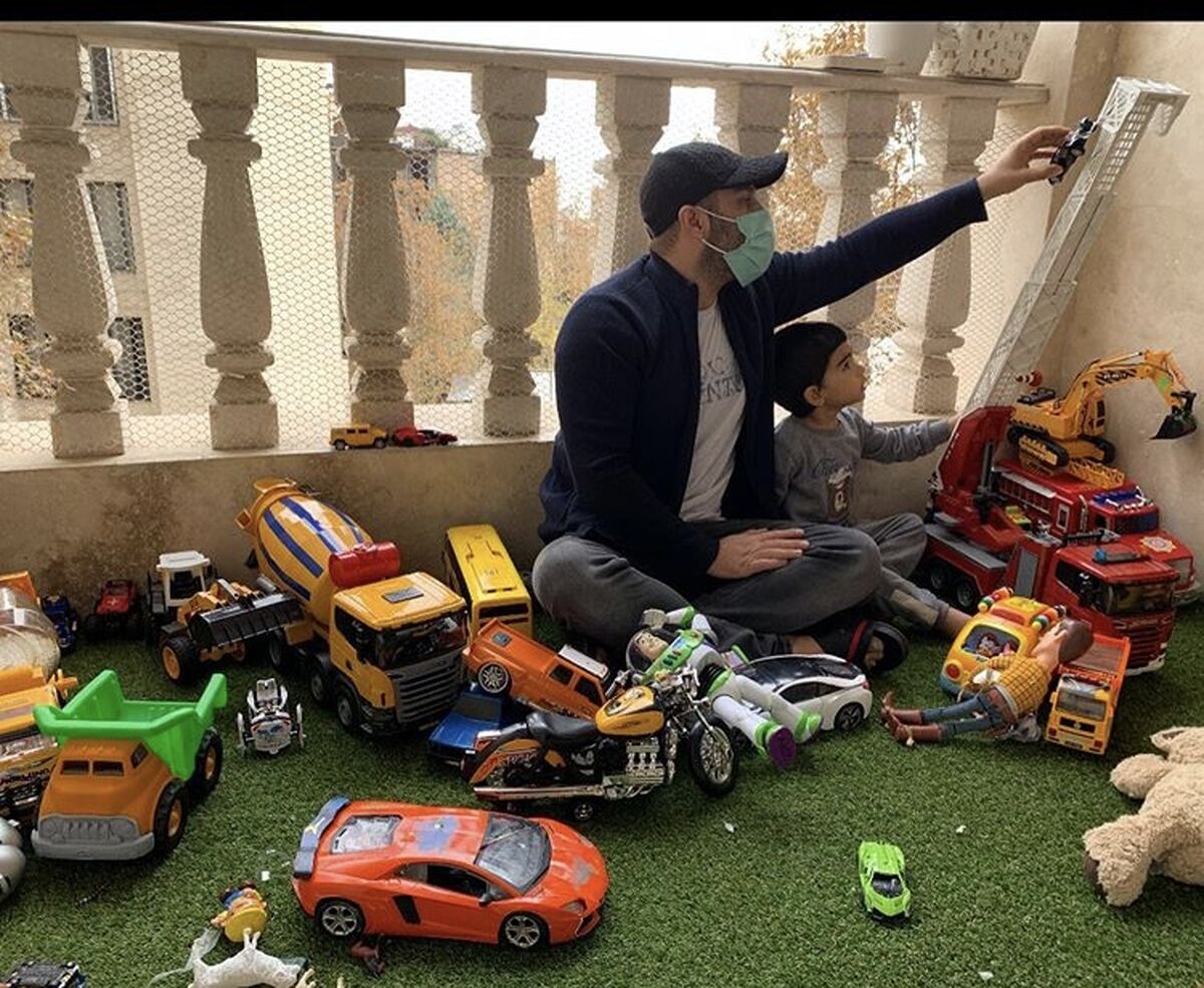 محسن تنابنده و‌پسرش + عکس