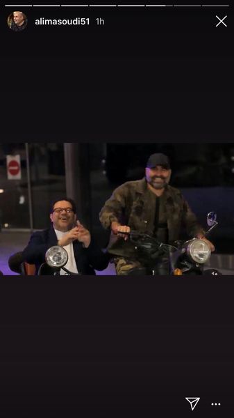 موتورسواری علی مسعودی با مجری مشهور + عکس