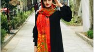 تیپ نارنجی بازیگر آوای باران در پارک+عکس