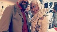 دانیال حکیمی و دخترش سر صحنه فیلمبرداری + عکس