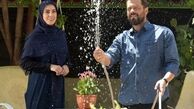 آب بازی پژمان بازغی در حیاط + عکس