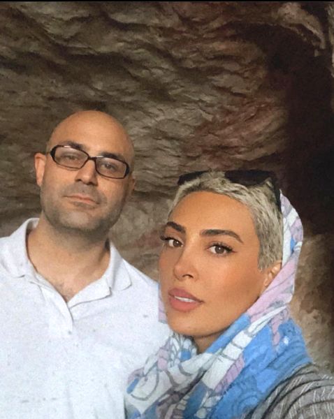 گشت و گذار حدیثه تهرانی و همسرش در غار + عکس