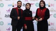 عکس فاطمه گودرزی به همراه پسر و عروسش در جشن حافظ