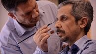 جواد رضویان در حال گریم سریال درحاشیه + عکس