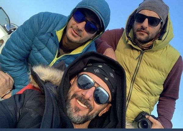 امین حیایی و حامد کمیلی در پیست اسکی + عکس