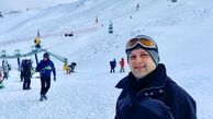 خواننده گروه آریان در پیست اسکی + عکس