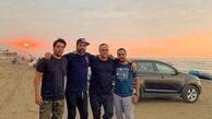 عکس لب دریایی علیرضا نیکبخت با دوستانش