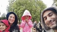 فلامک جنیدی و دو قلوهایش در پارک + عکس