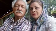 آقای بازیگر پیشکسوت و همسر جوانش+عکس
