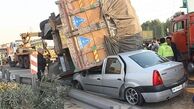 9 کشته و زخمی در پی برخورد خودرو ال 90 با یک کامیون
