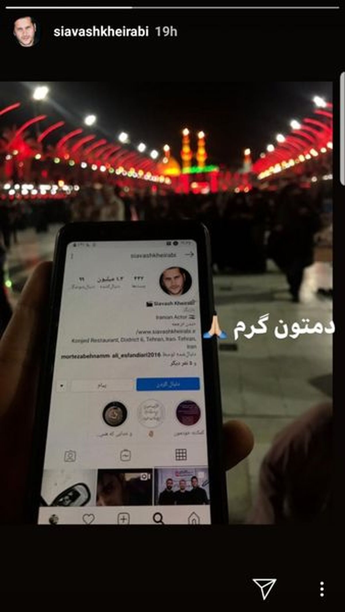 زیارت مجازی سیاوش خیرابی در کربلا+عکس