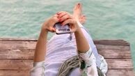 عکس هوایی هانیه توسلی لب دریا