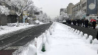 صف تاکسی در یک روز برفی/عکس