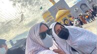 الناز شاکردوست و خواهرش در صحن حرم امام رضا (ع) با چادر + عکس