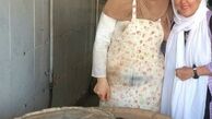 عکس پرستو گلستانی در آغوش نانوا مازندرانی