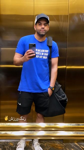 رضا بهرام در راه باشگاه + عکس