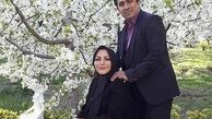 زوج مشهور شبکه خبر در میان شکوفه های بهاری + عکس