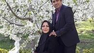 زوج مشهور شبکه خبر در میان شکوفه های بهاری + عکس