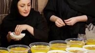 خانم بازیگر در حال تهیه نذری+عکس
