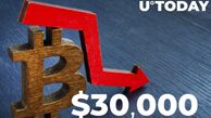 بیت کوین به 30،000 دلار سقوط کرد
