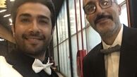 حسین مهری در کنار نویسنده و بازیگر مشهور + عکس