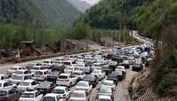 ترافیک سنگین در جاده چالوس