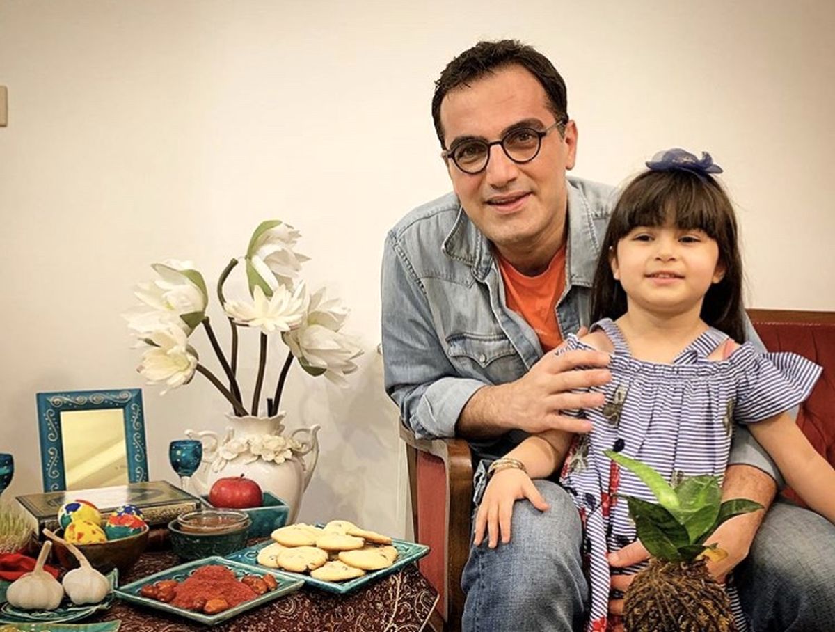آقای بازیگر و دخترش پای سفره هفت سین + عکس