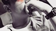 عینک نارنجی رنگ محسن ابراهیم زاده + عکس