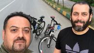 سلفی امیررضا دلاوری با دوستش در روز جهانی دوچرخه + عکس