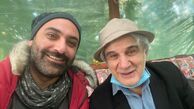 مهدی کوشکی در کنار یکی از پیشکسوتان سینمای ایران + عکس