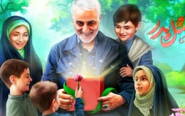 بازی قرآنی حاج قاسم با فرزندان شهدا  +فیلم