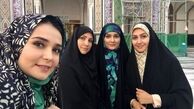 زیارت رفتن مژده خنجری و دوستانش + عکس