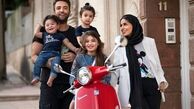 گردش بنیامین بهادری و اهل و عیال با موتور+عکس