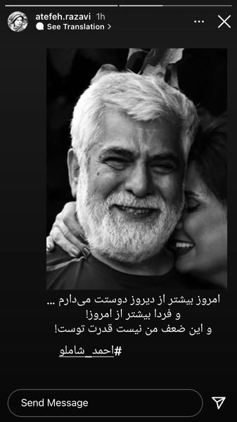 عاشقانه های عاطفه رضوی و همسرش در اینستاگرام + عکس