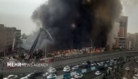 آتش سوزی گسترده بازارچه جنت آباد تهران 