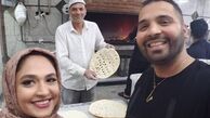 فریبا باقری  و همسرش در نانوایی + عکس