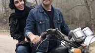 موتورسواری خانم‌بازیگر با هومن‌حاجی عبداللهی + عکس