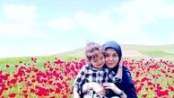 آزاده نامداری در دشتی پر از گل با گندم نازش+عکس