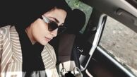 ماشین گردی مریم معصومی با ژست جدی اش+عکس