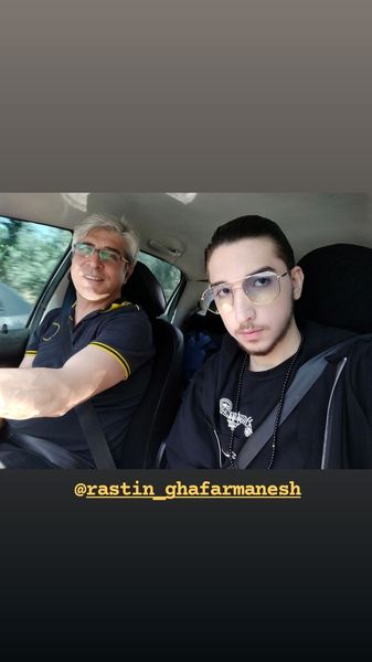 امیرغفارمنش و پسرش در ماشین + عکس