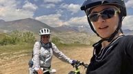 دوچرخه سواری ویشکا آسایش و دوستش در طبیعت + عکس